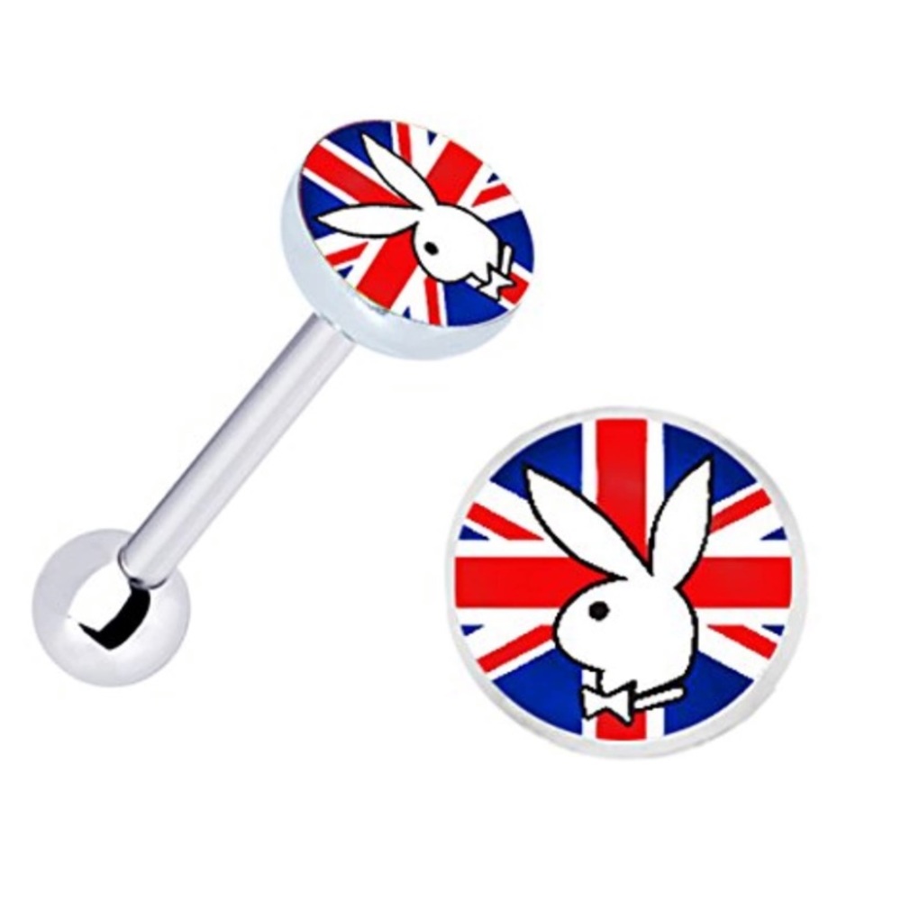 Playboy Bunny Stainless Steel Barbell Tongue Ring
